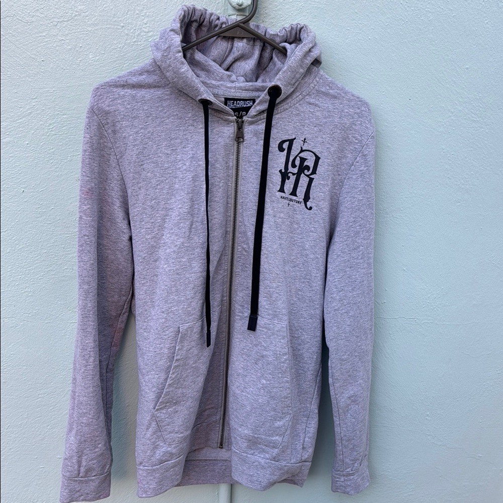 Head Rush Light Gray Zip-Up Hoodie